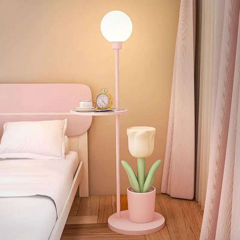 Home Decor tulipan statua salon nocna lampka nocna narożnik lampka nocna stołowa figurka pokój dziewczyn dekoracje estetyczne