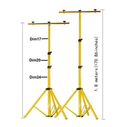 Tripé para trabalhar luz de inundação, suporte de luz profissional, suporte 1.8 m