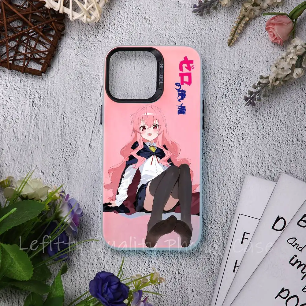 Чехол для телефона Anime Zero No T-Tsukaima для iPhone 16, 15, 14, 13, 12, 11 Pro Max, матовый, аура, многоцветный, с лазерным металлическим градиентом, принципиально