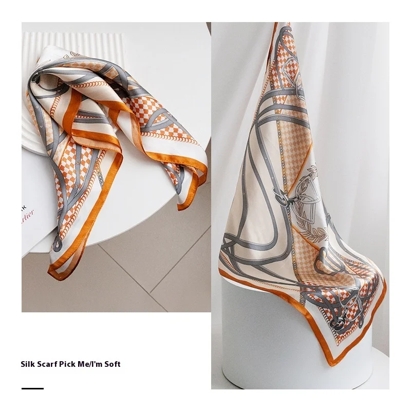 Silk high-end sense new women's atmosphere fashion versatile small square scarf