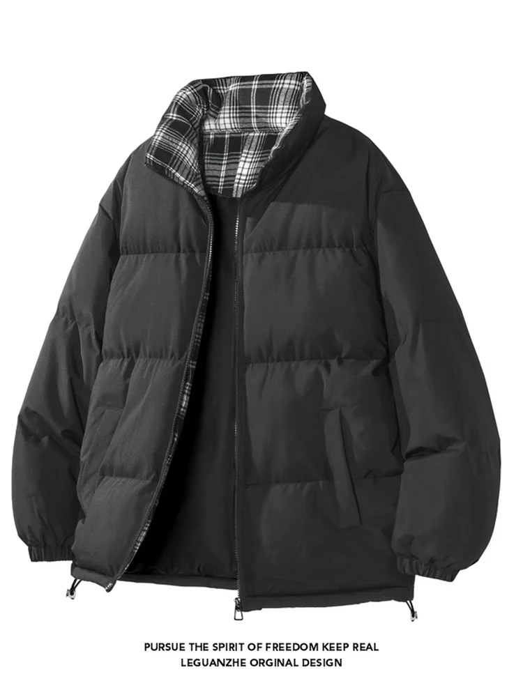 

Мужская осенняя утепленная куртка из хлопка в клетку с контрастными вставками, с коротким воротником, повседневная, модная, брендовая, для пар