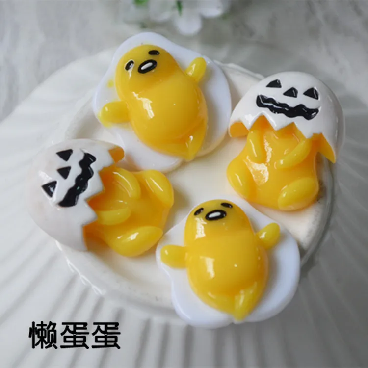 5pcs Sanrio Cartoon Gudetama Resin Flatback for Diy Jewelry Making Sleeping Lazy Egg Resin Accessories Handemade Crafts Charms