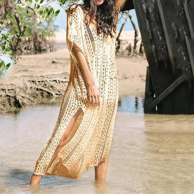 Bohemian Traje baño encubrimiento playa crochet para crucero playa verano