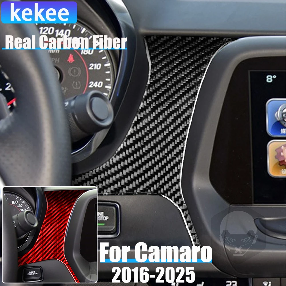 

Real Carbon Fiber Car Accessories Speedometer Side Decorative Trim Cover Soft Sticker For Chevrolet Camaro 6th Gen 2016-2025