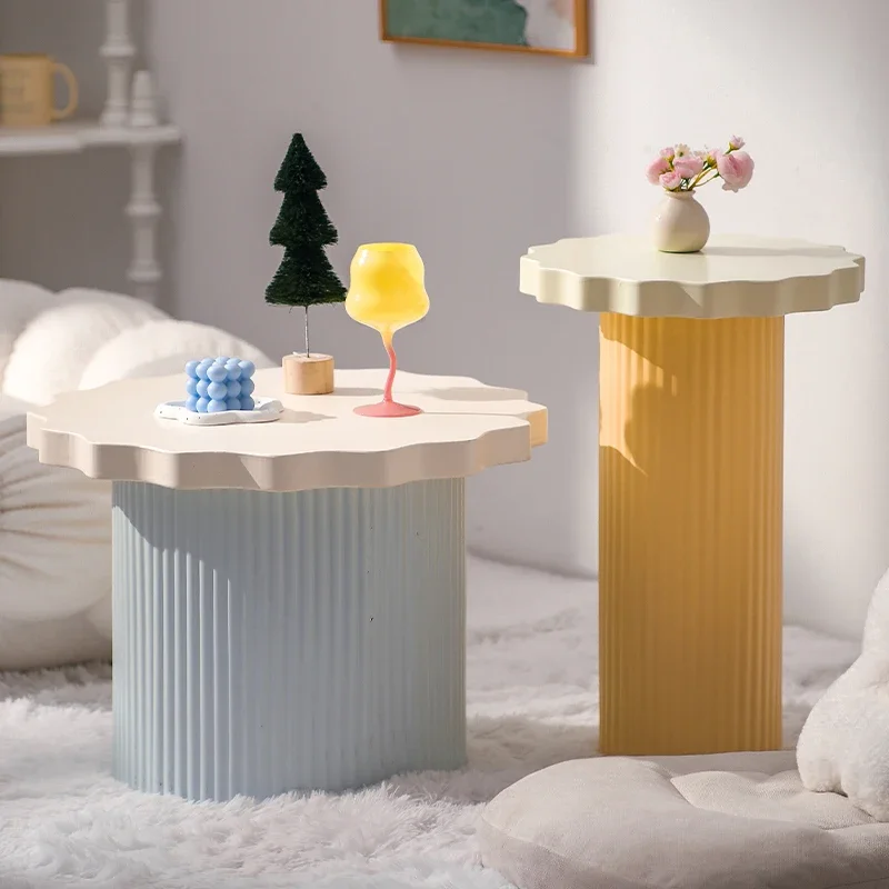 Dopamine color small coffee table small apartment living room side table creative small round table