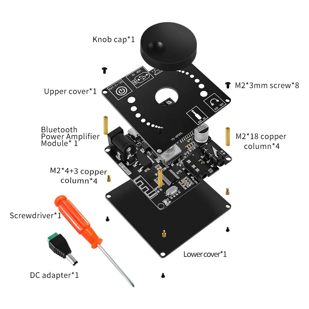 YS-AP50L 50W+50W Mini Digital Stereo Amplifier 50WX2 Speaker Power Amplifier Board Module Bluetooth-compatible 5.0