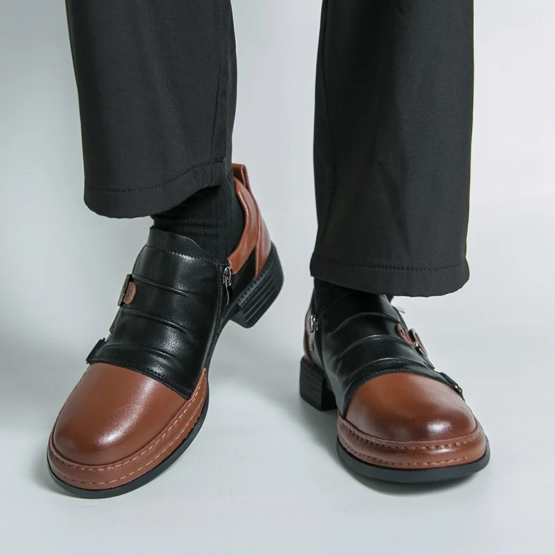 Men Loafers PU Splicing Trendy Casual Men Shoes Sizes 38-46