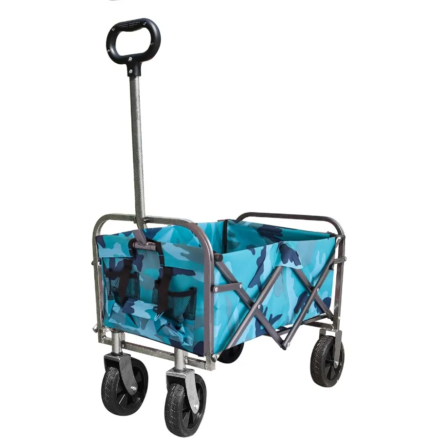 

Folding Wagon Cart Beach Wagon Utility Wagon Cart Outdoor Heavy Duty Garden Portable Hand Cart with AllTerrain Wheels Adjustabl