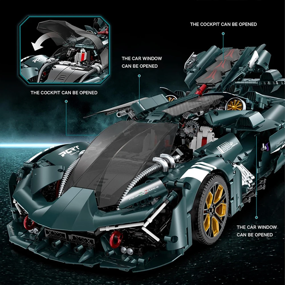 1:8 Scale Lamb Supercar Model Building Block Technical Desktop Decoration Assembly High tech Bricks Set 3466PCS Kid Toy For Gift