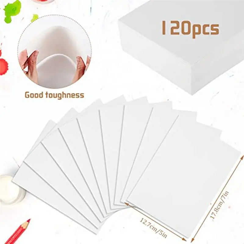 ABRI-1Set Watercolor Paper Bulk 300GSM White Water Color Paper For Kids Child Adults Artists Drawing(5 X 7 Inch)