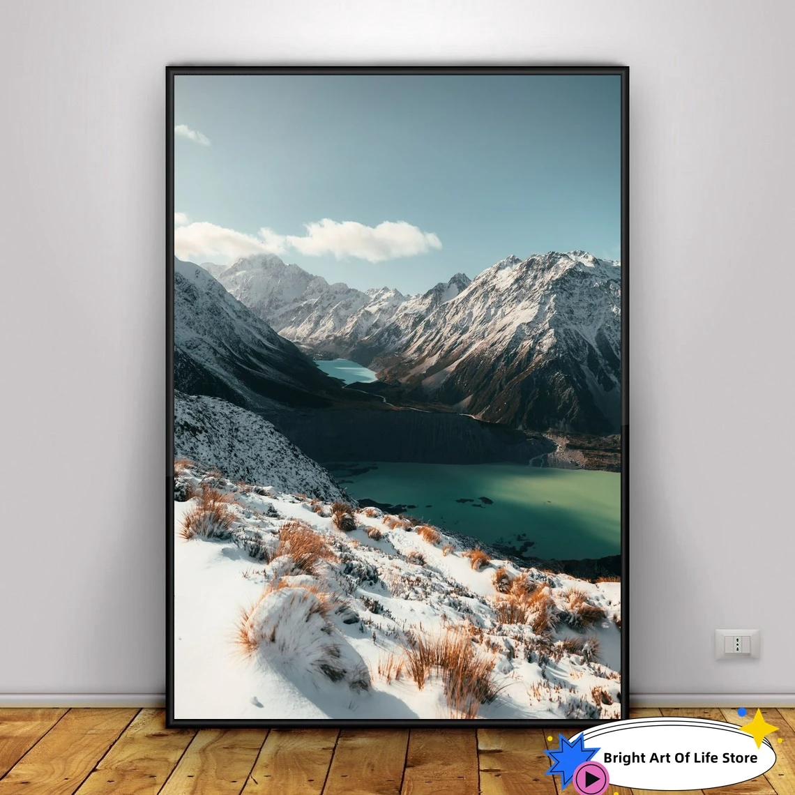 Sealy Tarns Print, Mount Cook Wall Art Print, Stunning landscape poster from New Zealand Art Poster