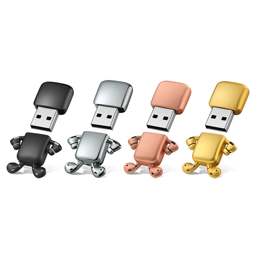 BINFUL metal Humanoid USB 32GB 64GB 128GB 256GB 512GB U Disk Creative USB Flash Drive usb stick pen drive flash Computer office