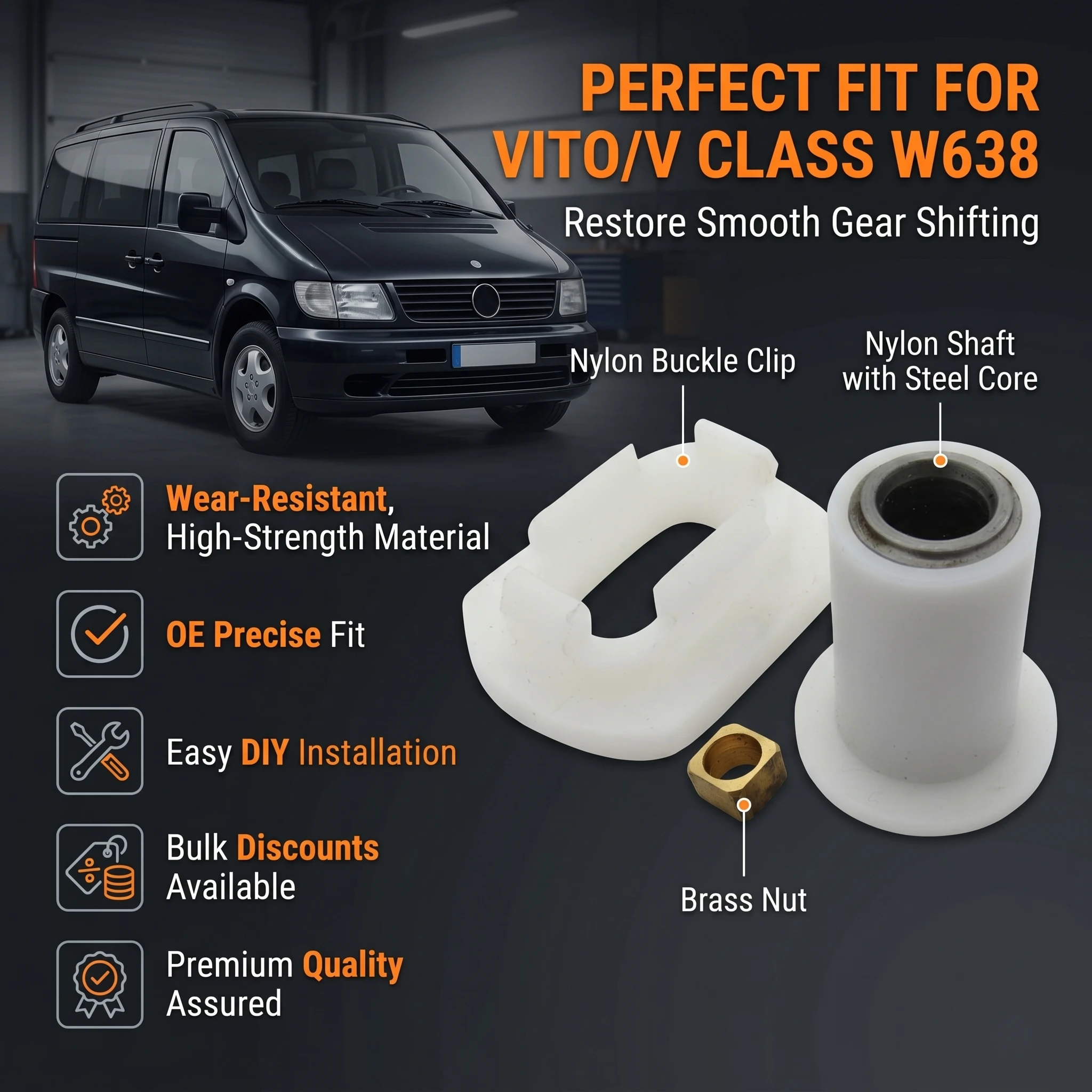 Getriebe-Wählhebel Reparatur-Set für Manuelles Getriebe Mercedes Benz Vito Klasse W638 A0002652821638 0002651249 A0002652821 – Detail 5
