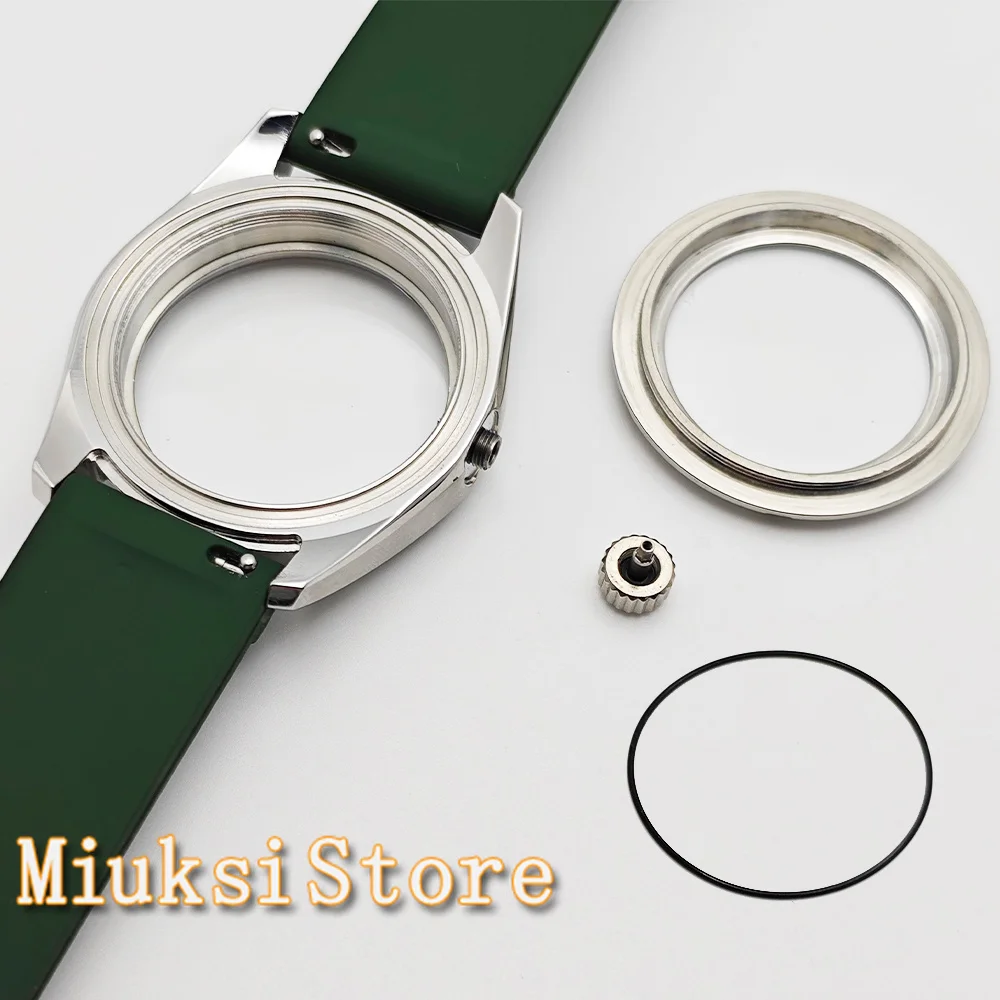 38mm silver solid stainless steel watch case sapphire glass fit NH35 NH36 NH34 NH38 NH70 NH72 ETA2824 PT5000 movement