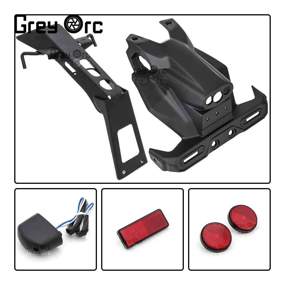 لوحة ترخيص واقي الطين الخلفي للدراجة النارية مع حامل مصباح الانعطاف LED لملحقات Kawasaki Z400 Ninja400 2018-2023