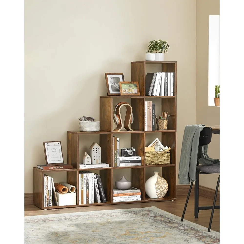 Bücherregale, Treppe, 10-Würfelfächer, Holzregale, Arbeitszimmer-Bücherregale