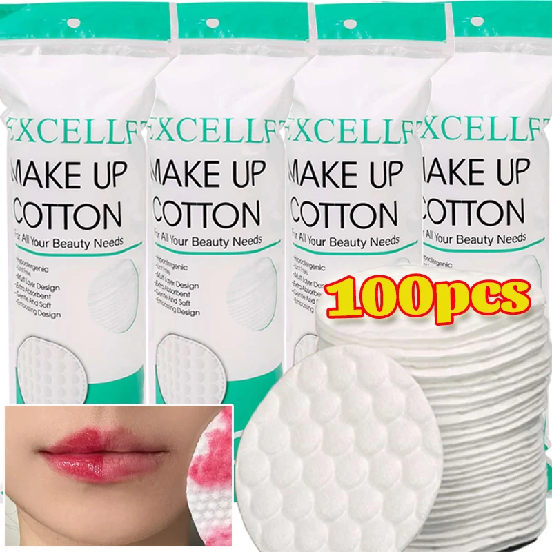 Tampon démaqucorporelle rond en coton respirant, coussretours optique doux, cosmétiques, vernis à ongles, nettoyant remodelé, 100 pièces par paquet, poulet