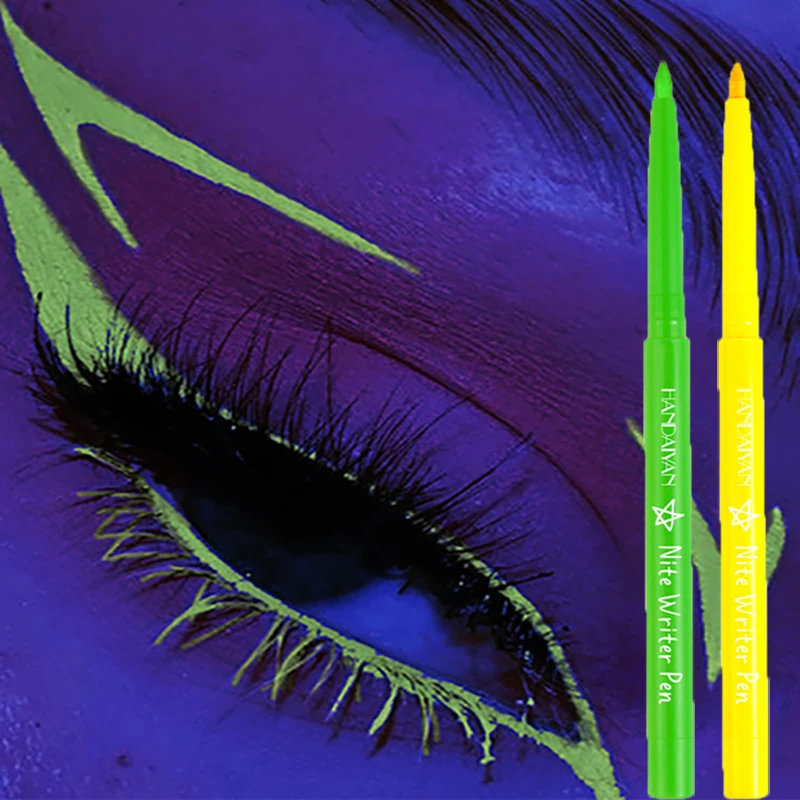 Lápiz Delineador de ojos fluorescente con luz UV, resistente al agua, Color amarillo, púrpura, naranja, delineador de ojos en Gel, herramienta cosmética para maquillaje de ojos