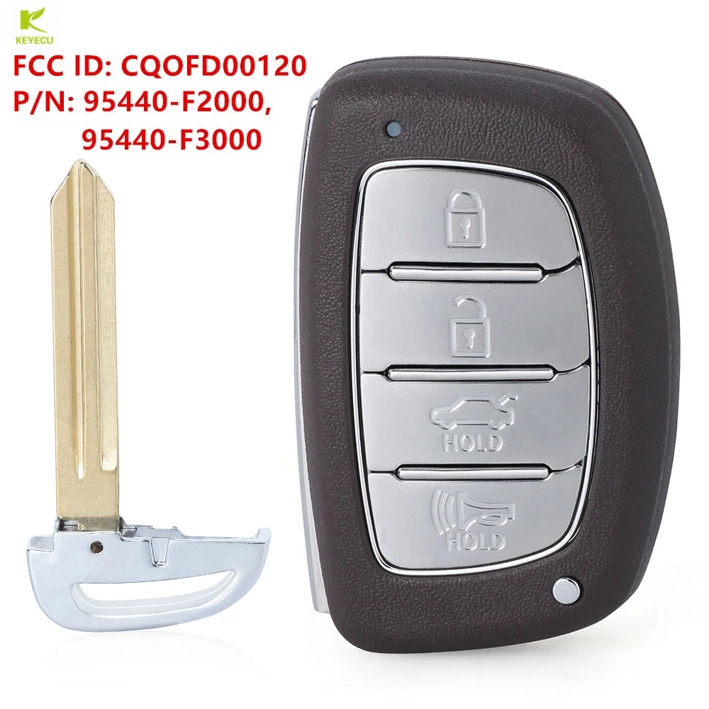 KEYECU Replacement Smart Proximity Key FOB 433MHz ID47 for Hyundai Elantra 2016-2019 FCC: CQOFD00120 95440-F2000/F3000