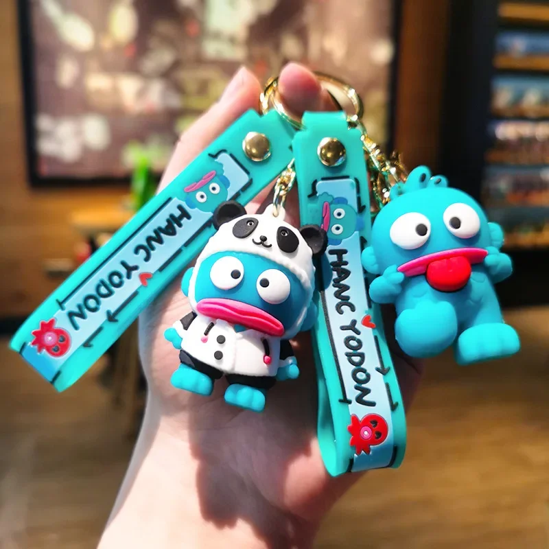 MINISO Cute Sanrio Hangyodon Panda's Clothes Versatile Styling Series Keychain Key Ring Couple Bag Pendant Small Gift