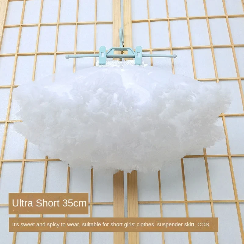 MAGOGO 35CM Women Clouds Petticoat Lolita White Skirt Daily Violent Boneless Soft Gauze Puffy Mini Skirt Children Underskirt