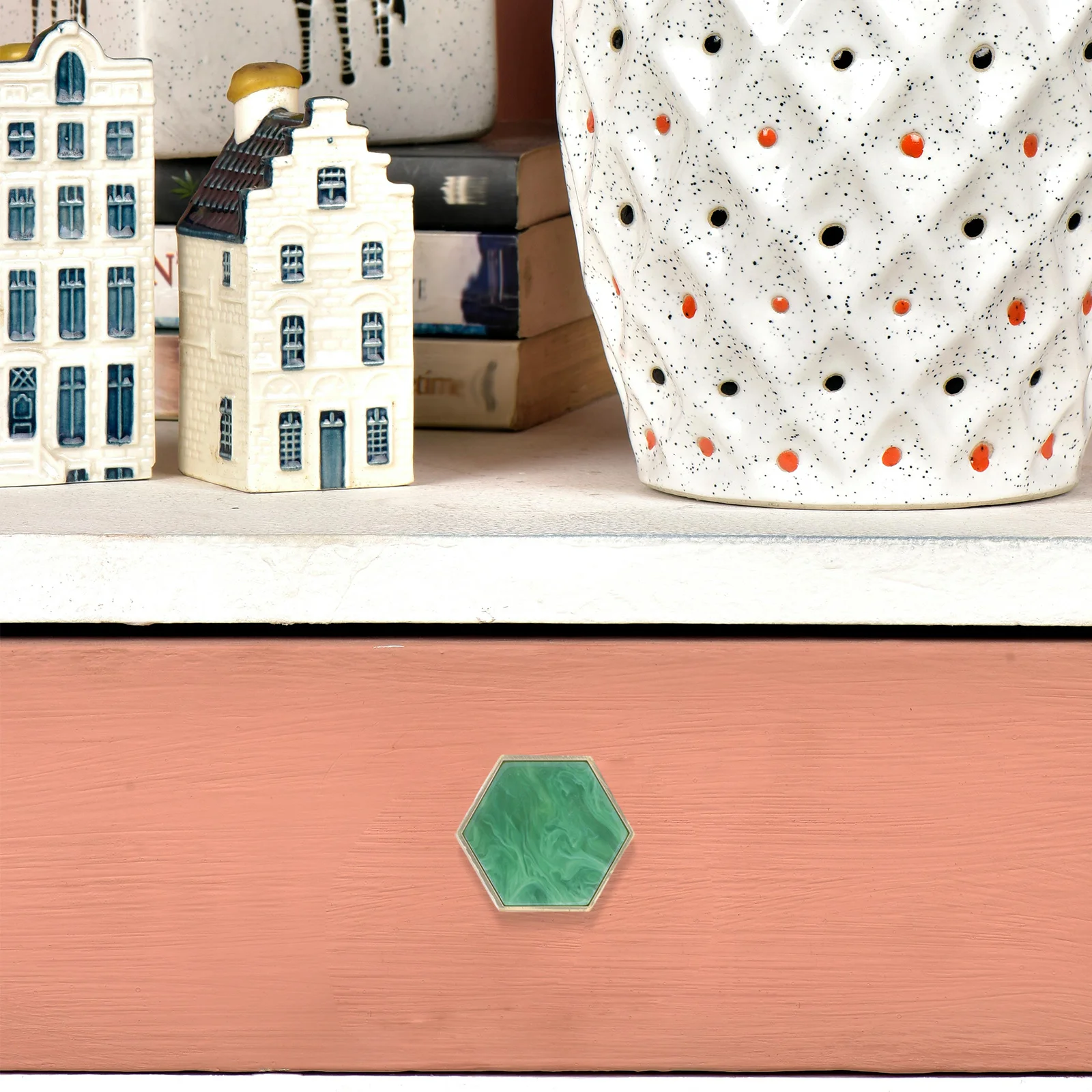 4 قطعة مقابض الأبواب النحاسية مسدس سبيكة ثقب واحد خزانة حديثة تسحب للأدراج خزانة الأجهزة الزخرفية مقابض الأثاث