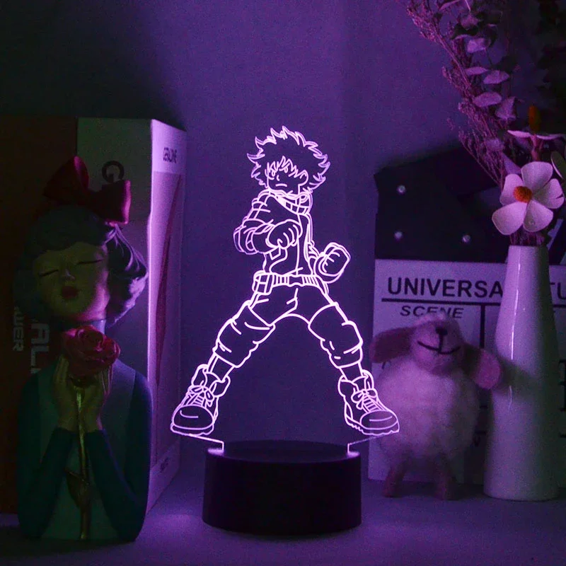 Midoriya Izuku-deku 3D Anime  Night Lights Colorful Birthday Gifts For Friends Bedroom Bedside Table Decor