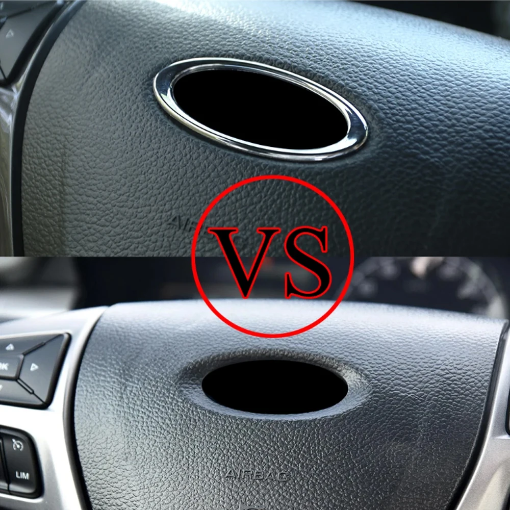 Car Steering Wheel Panel Logo Ring Circle Trim Decoration Sticker Cover For Ford Everest 2015 - 2021 Ranger 2015 - 2022