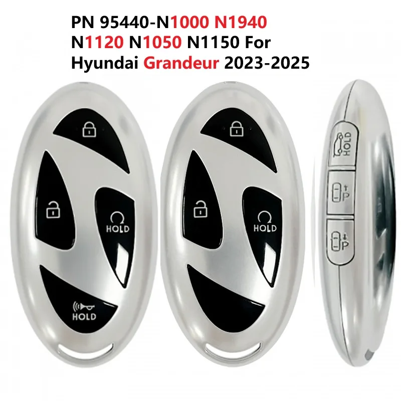 

OEM PCB PN 95440-N1000 N1940 N1120 N1050 N1150 For Hyundai Grandeur 2023-2025 Smart Key 7 Buttons 433MHZ 4A Chip
