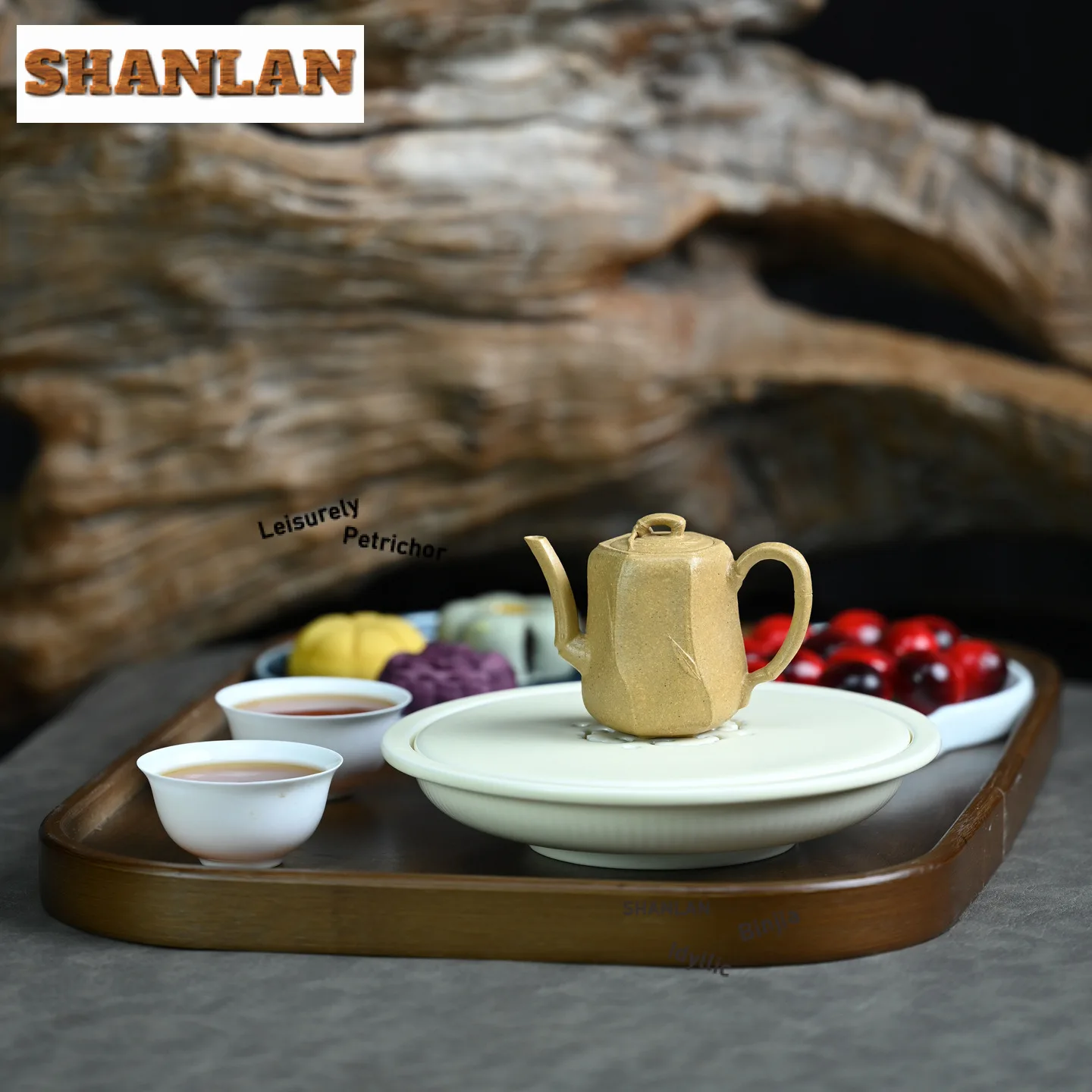 65 مللي الجمالية ييشينغ الأرجواني الطين أباريق الشاي اليدوية سداسية الخيزران وعاء صغير الخام الخام الخام رقيقة قسم الجسم غلاية الطين Zisha طقم شاي #5