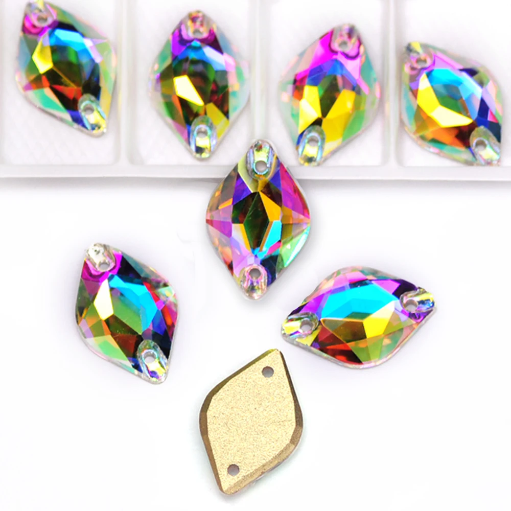 Pubrilex Zitronenförmige Aufnähsteine Flache Kristall-Strasssteine Näh-Diamant-Applikation für Kleidung, Schmuck und Accessoires – Detail 4