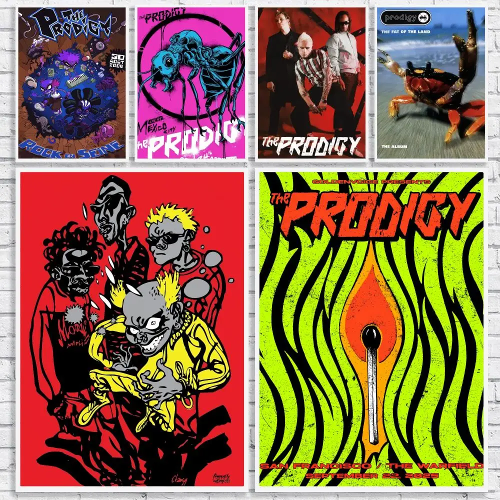 Affiche Big Beat Electronic Band T-The Prodigy, décoration murale polyvalente HD imperméable, auto-adhésive, pour tout espace, cadeau idéal