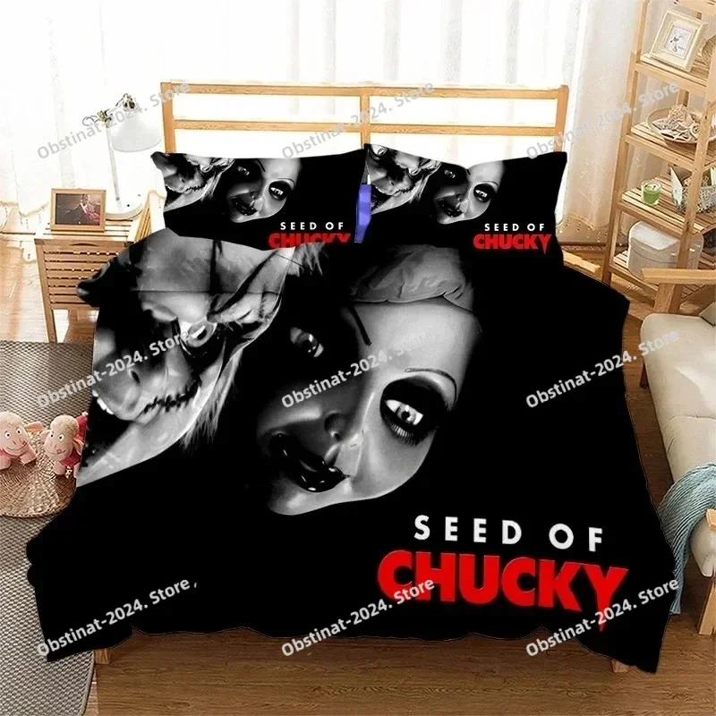 

2024 New Bride of Chucky 3D Print Bedding Set Duvet Covers Pillowcases One Piece Comforter Bedding Sets Bedclothes Bed K598