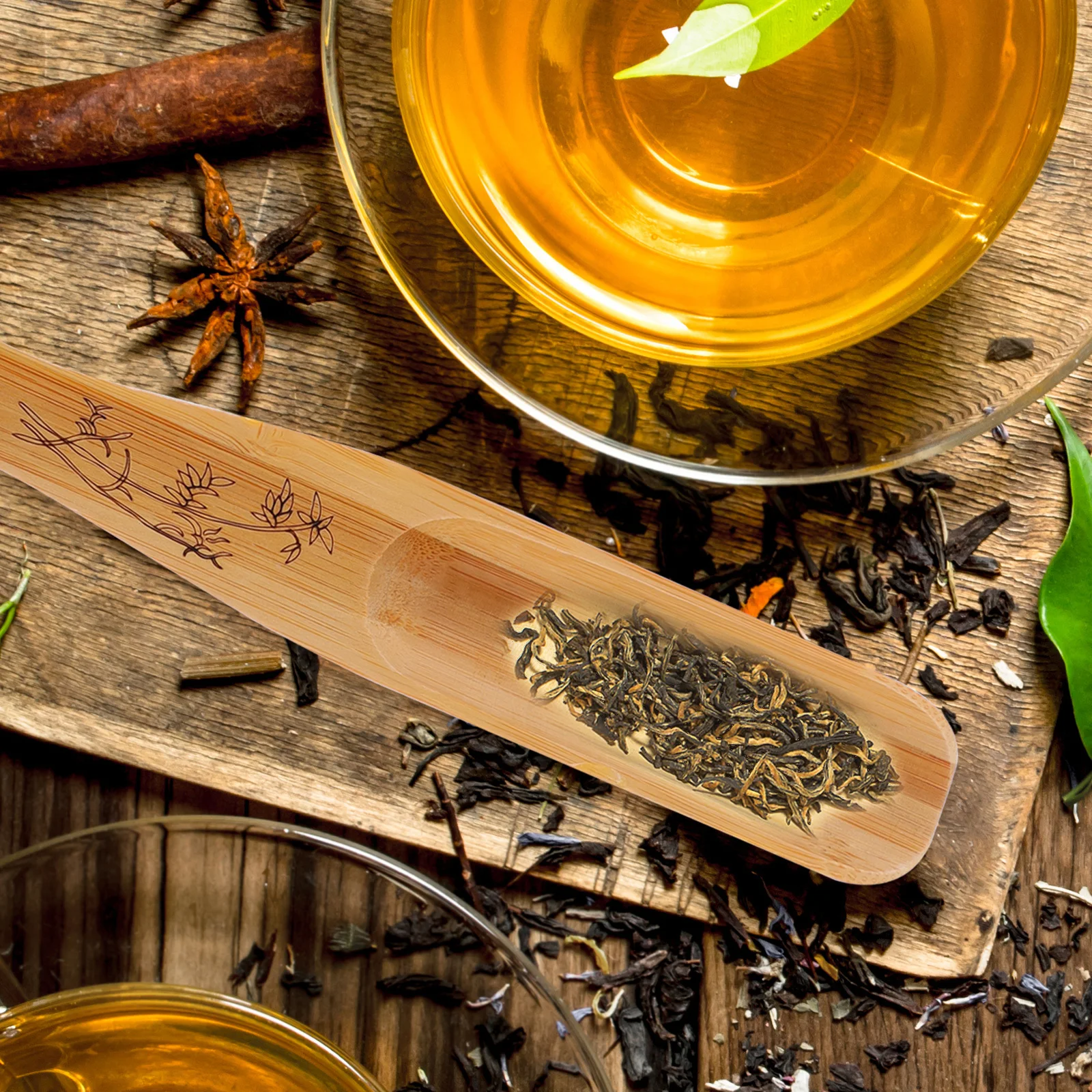 

Eco-Friendly Bamboo Wooden Tea Spoon Fishtail Shape Easy Grip Suitable for Sugar Flour Jar Teaware Accessories