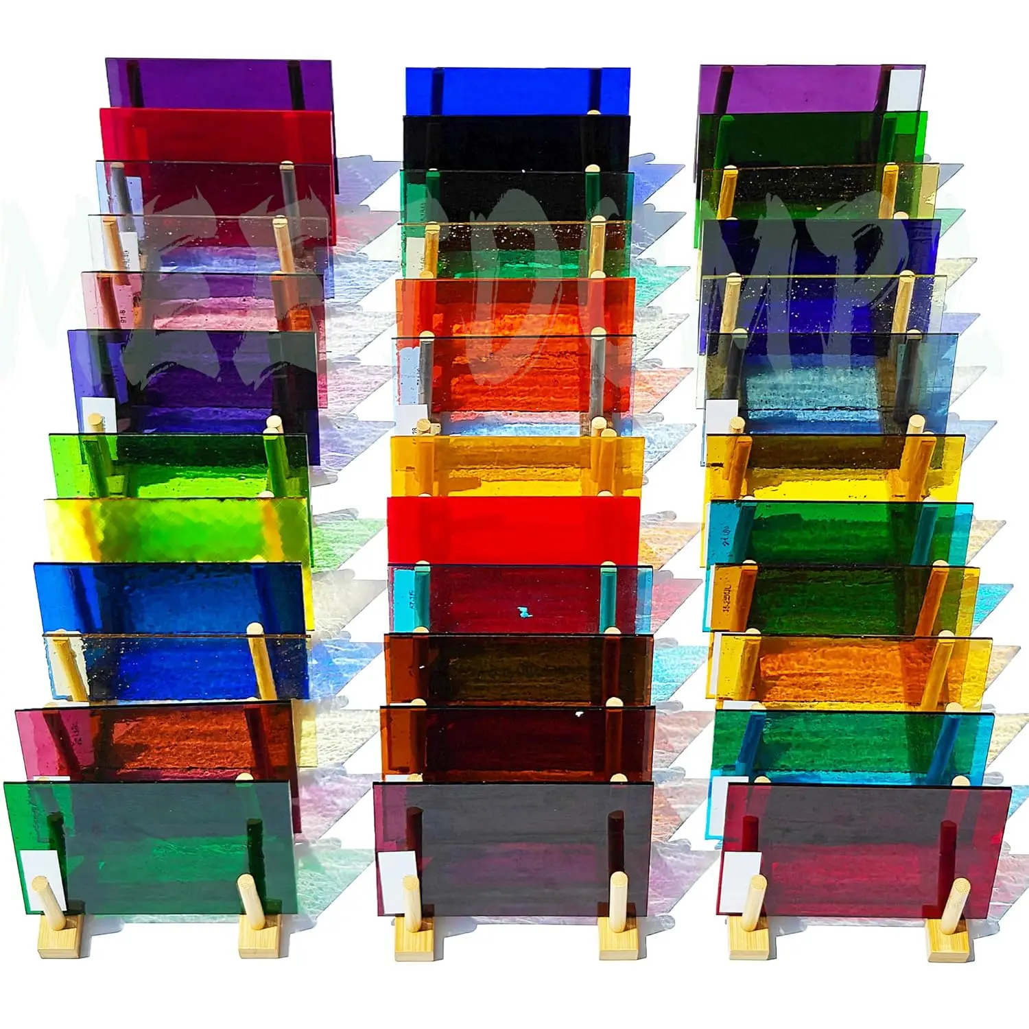 

36 Pcs 4"x6" Stained Glass,Stained Glass Kit,Transparent Cathedral Stained Variety Pack，for The Rainbow Suncatcher,Stained Windo