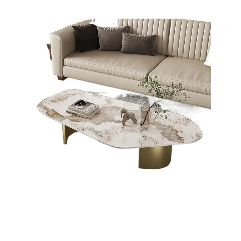 

Rock slab coffee table creative irregular special-shaped table light luxury modern simple Internet celebrity Italian small apart