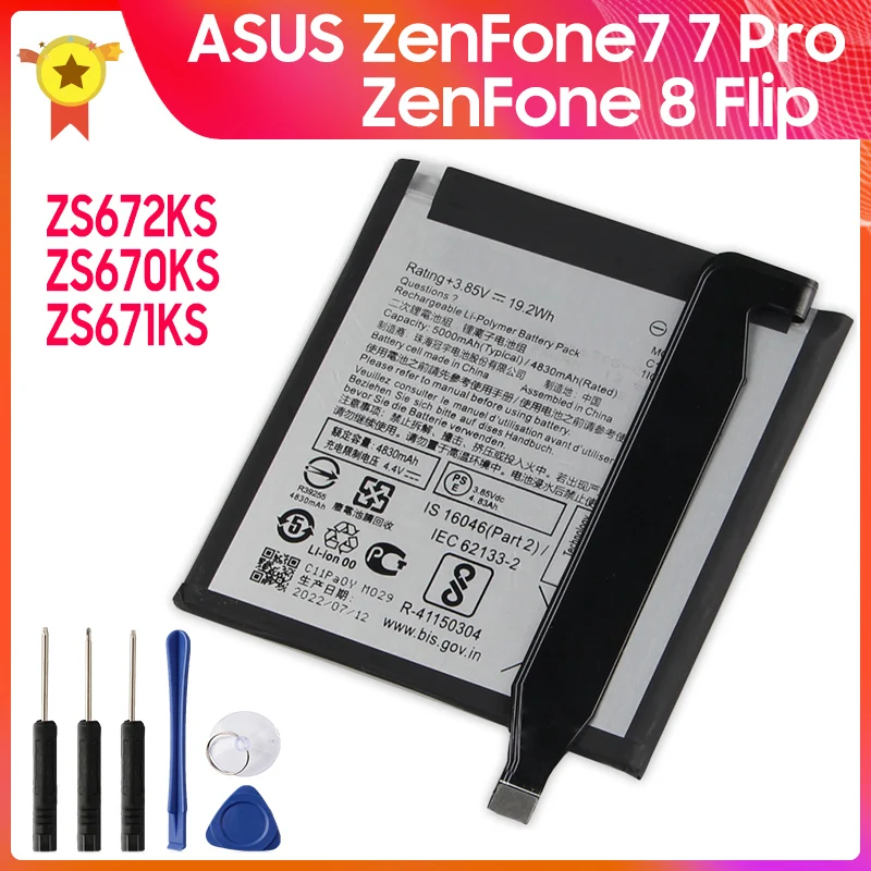 

Replacement Battery C11P1904 For ASUS ZenFone7 7 Pro ZenFone 8 Flip ZS672KS ZS670KS ZS671KS 4830mAh Phone Battery + tools