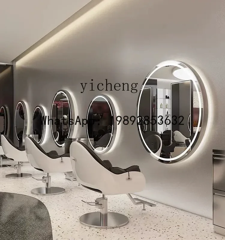 H3  hair salon single-sided wall-mounted barber shop mirror table semi-circular hair salon special perm