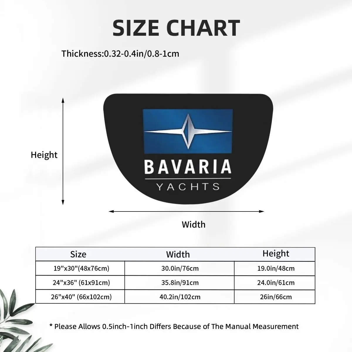 Bavaria Yachts Blue Silver Logo Soft Flannel Half Round Doormat Non Slip Bathroom Mat Absorbent Floor Carpet for Garage