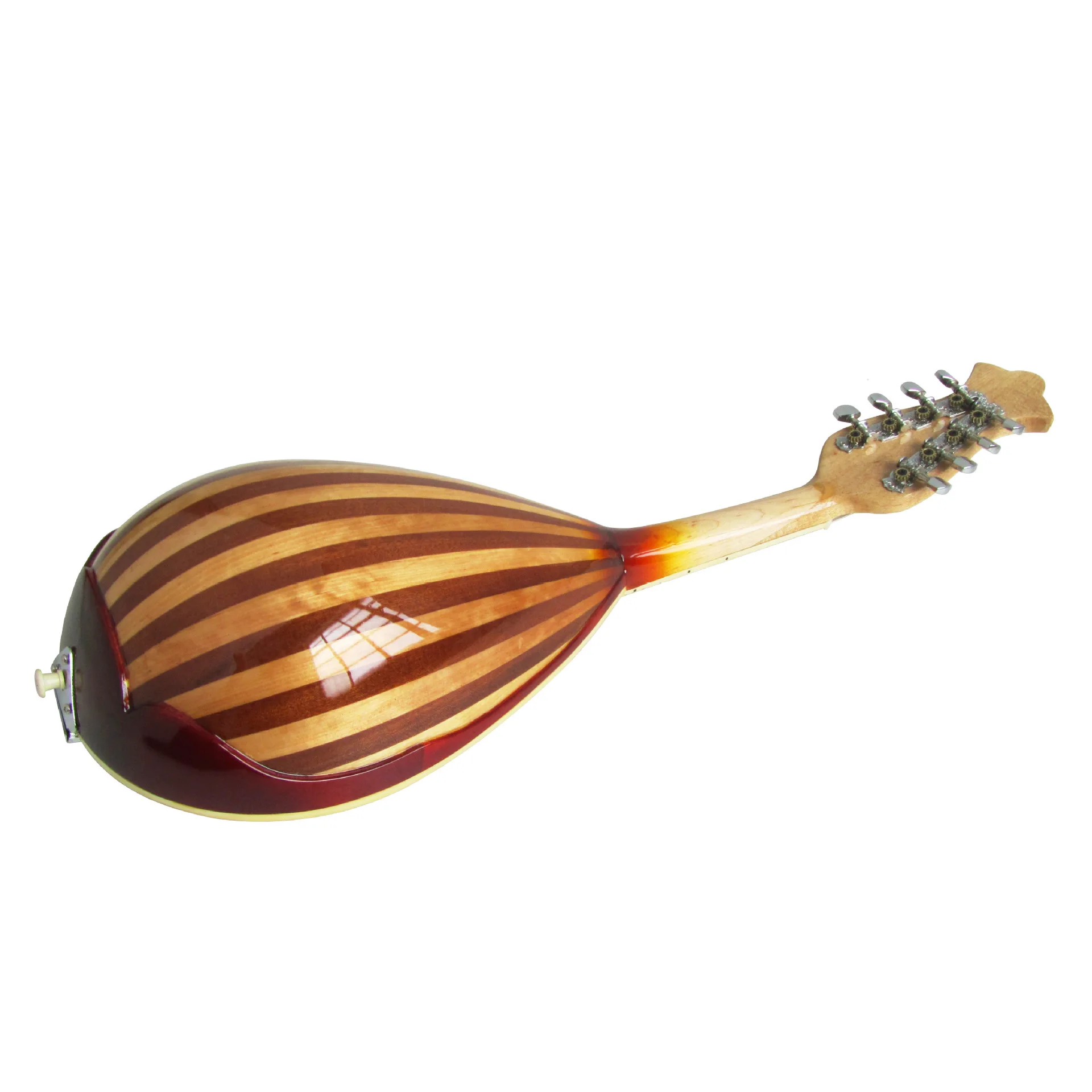 Ladle shaped high pitched mandolin, ladle shaped mandolin, mandolin octachord with leather box, 8-wire steel wire