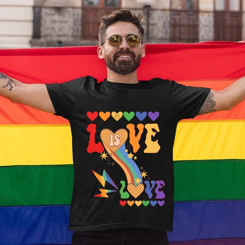 

Love Is Love T Shirt LGBT Pride Month T Shirts Pride Art Personality Tees Love Wins Aesthetic Clothes Unisex Oversized T Shirt