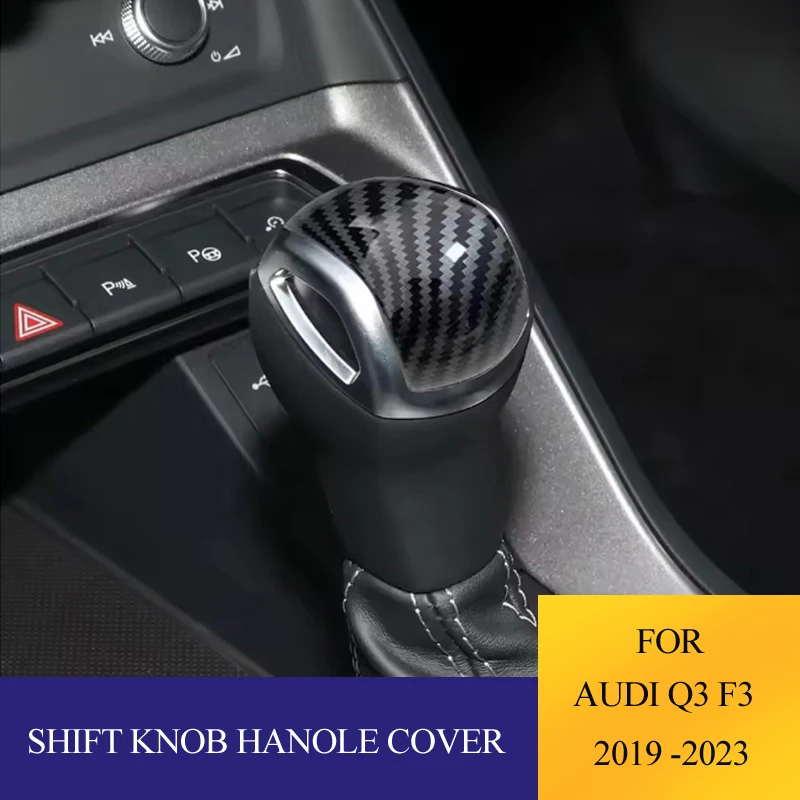 ABS Car Gear Head Shift Knob Cover Decorative For Audi Q3 F3 Sportback 2019 -2023 Car Accessories