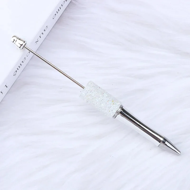 50pcs DIY Sugar Starry Bead Pen Hand Patch UV Electroplating Starry Beaded Ball Pesn Girl's Heart Gift Pen Wholesale Stationery