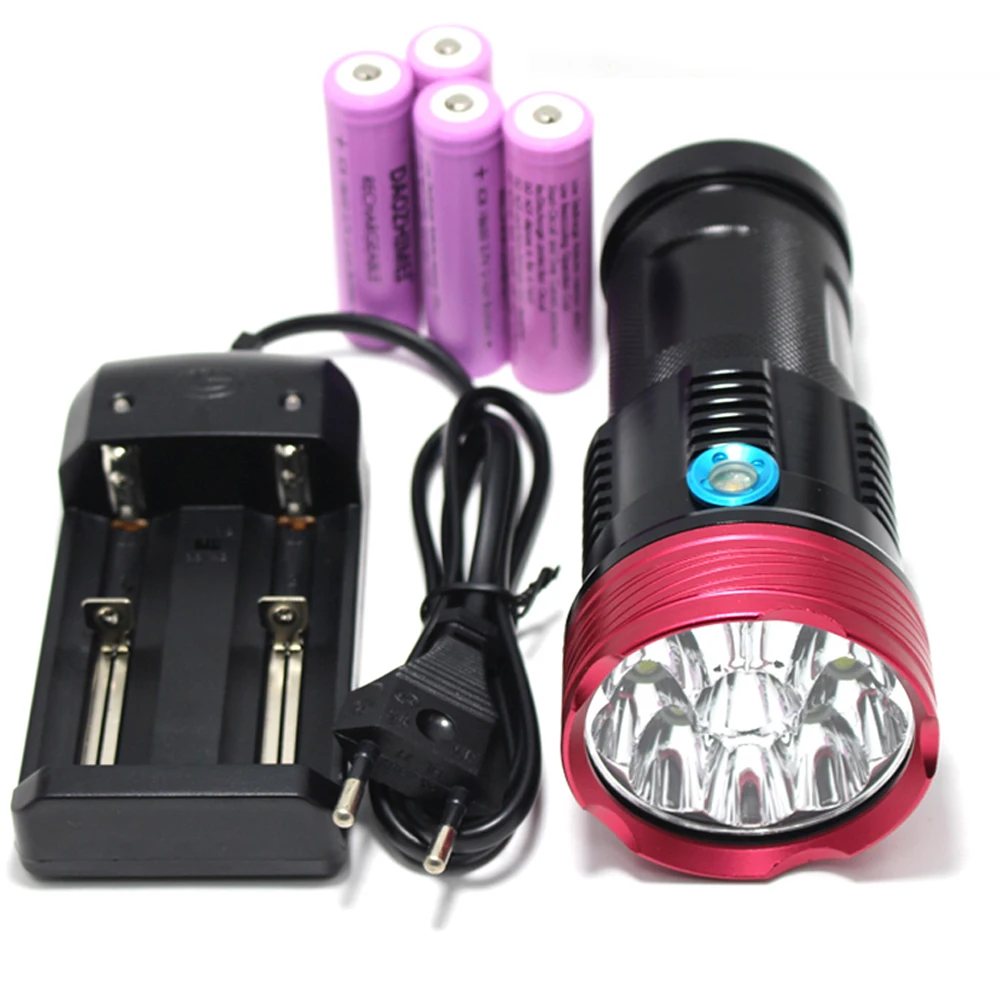 Powerful Portable 10 lights LED Flashlight Super Bright 18650 Rechargeable Outdoor Emergency lamp Camping Torch Lantern