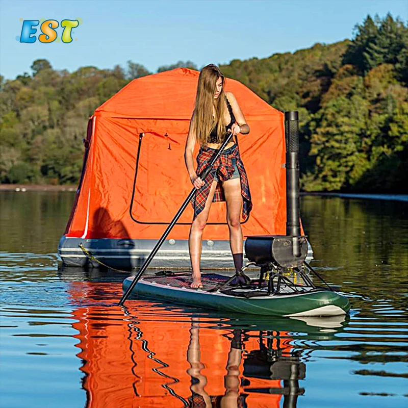 Hot sale cheap outdoor lake retractable sleeping floating inflatable camping water shoal tents for 