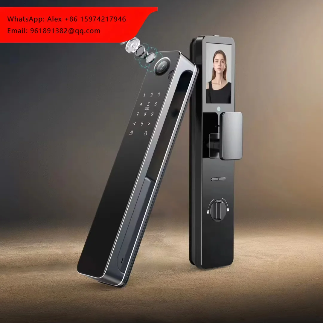 

Waterproof Face Palmar Vein Option Apple HomeKit Automatic Door Lock Fingerprint Code Tuya Wifi Smart Lock Camera Video Intercom