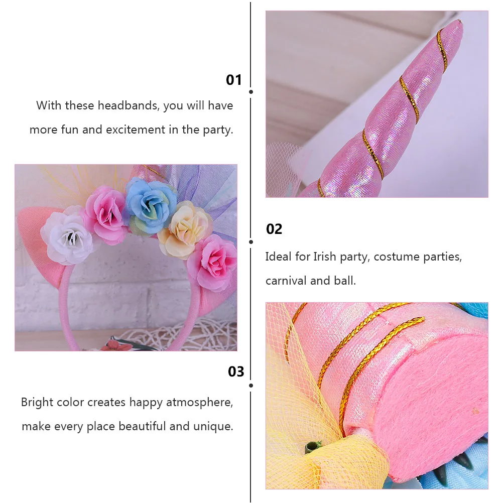 

Glowing Headbands LED Lighted Unicorn Hair Hoop Girls Kids Bright Color Party Accessories Christmas Headdress Durable