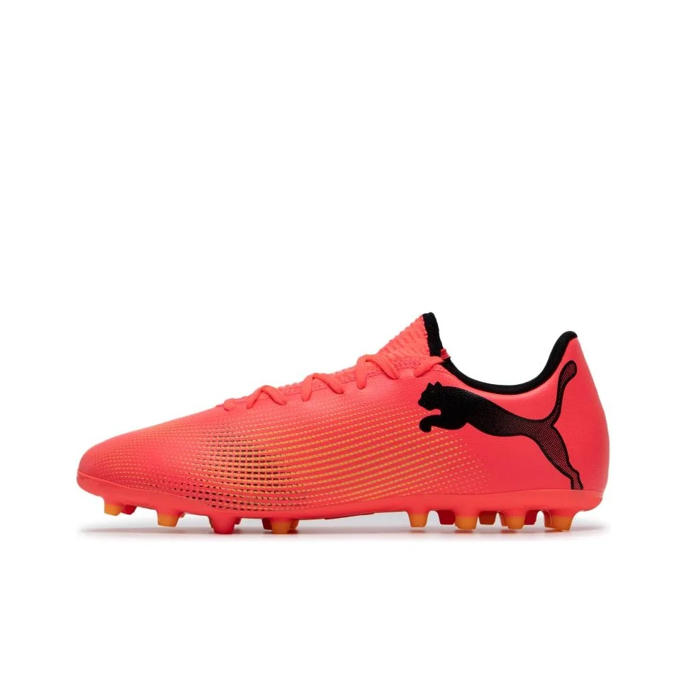 PUMA FUTURE 7 PLAY MG Multi Ground Artificial Turf Cushioning Soccer Shoes Men's Orange Black 107725-03