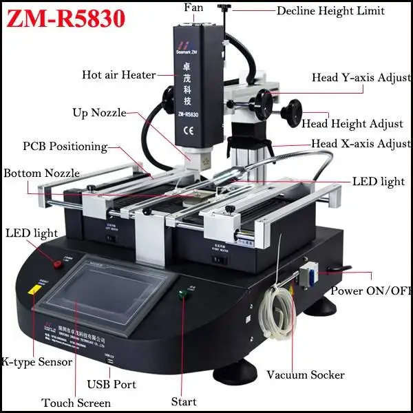 bga rework station Seamark zhuomao zm-R5830  bga rework system soldering equipment phone repair and laptop motherboard repair