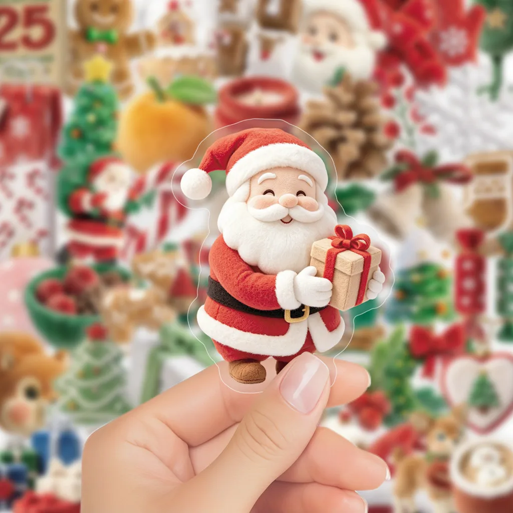 Realistic Fluffy Christmas PET Graffiti Sticker Pack 50 Sheets, Waterproof Stickers, Ideal for DIY Projects Giajar Sticker Store